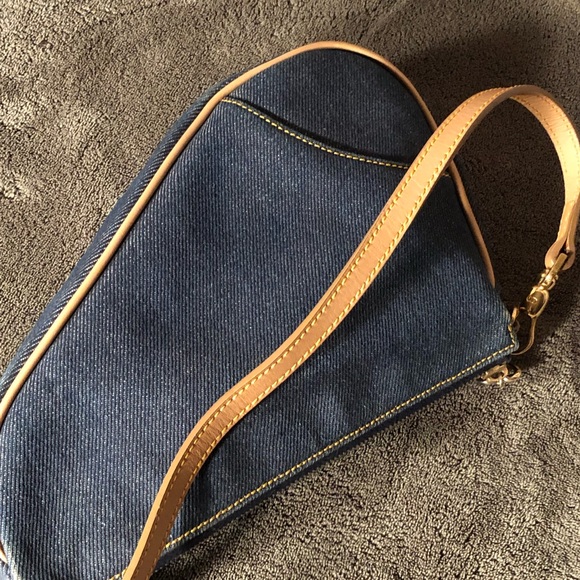 CHRISTIAN DIOR F/W 01 Mini Saddle Bag in Dark Blue Denim - Picture 7 of 10